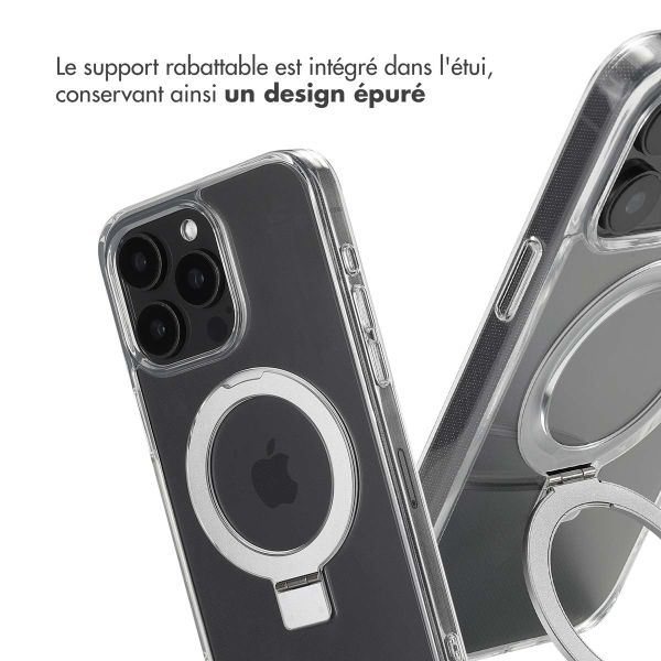 Accezz Coque Ring Stand avec MagSafe iPhone 15 Pro Max - Transparent