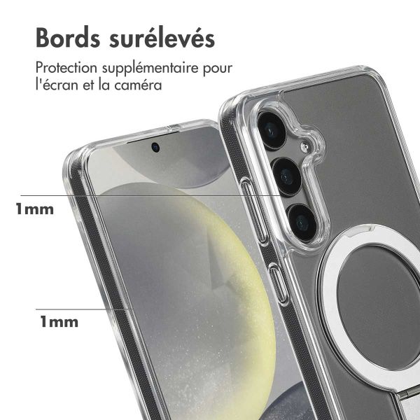 Accezz Coque Ring Stand avec MagSafe Samsung Galaxy S24 - Transparent