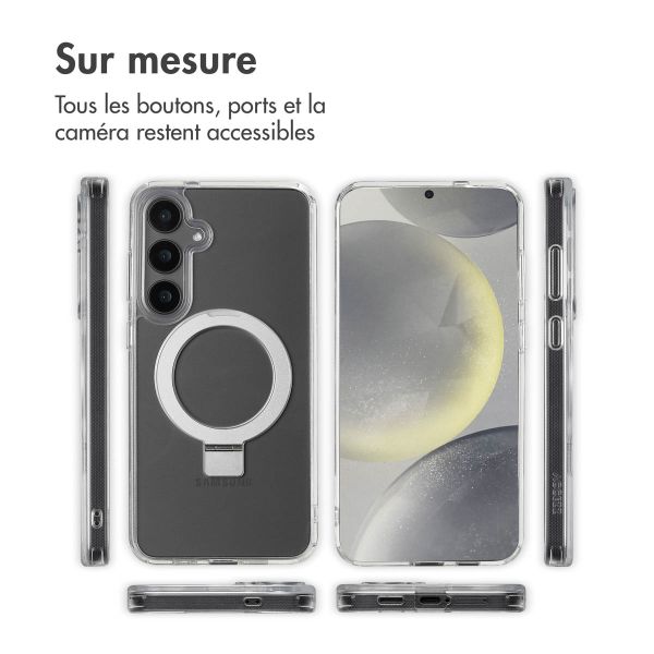 Accezz Coque Ring Stand avec MagSafe Samsung Galaxy S24 Plus - Transparent