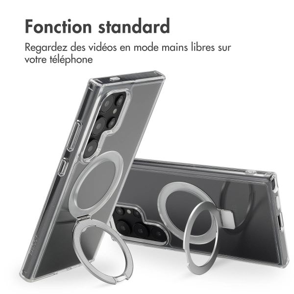 Accezz Coque Ring Stand avec MagSafe Samsung Galaxy S24 Ultra - Transparent