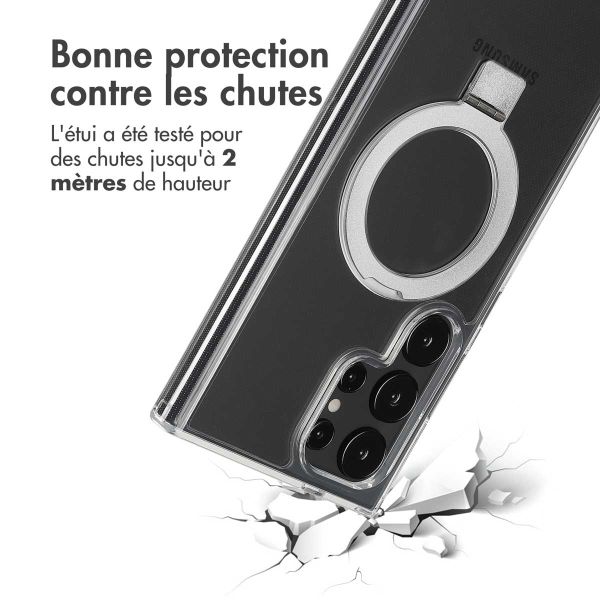 Accezz Coque Ring Stand avec MagSafe Samsung Galaxy S24 Ultra - Transparent