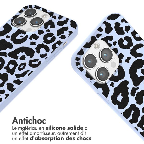 imoshion Coque design en silicone avec cordon iPhone 14 Pro Max - Animal Lila