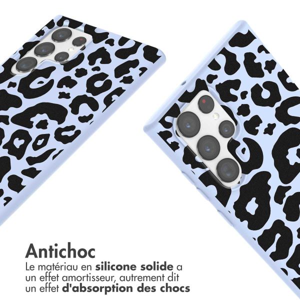 imoshion Coque design en silicone avec cordon Samsung Galaxy S22 Ultra - Animal Lila