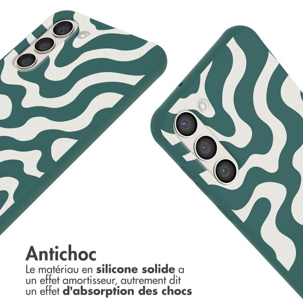 imoshion Coque design en silicone avec cordon Samsung Galaxy S23 - Petrol Green Groovy