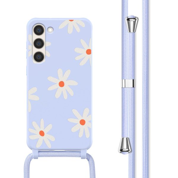 imoshion Coque design en silicone avec cordon Samsung Galaxy S23 - Lila Flower Distance