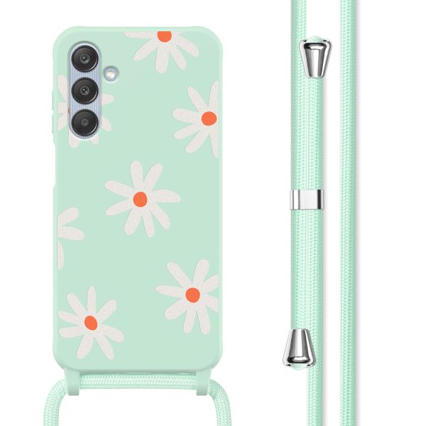 imoshion Coque design en silicone avec cordon Samsung Galaxy A25 (5G) - Green Flower Distance