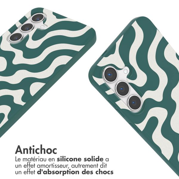 imoshion Coque design en silicone avec cordon Samsung Galaxy S24 - Petrol Green Groovy