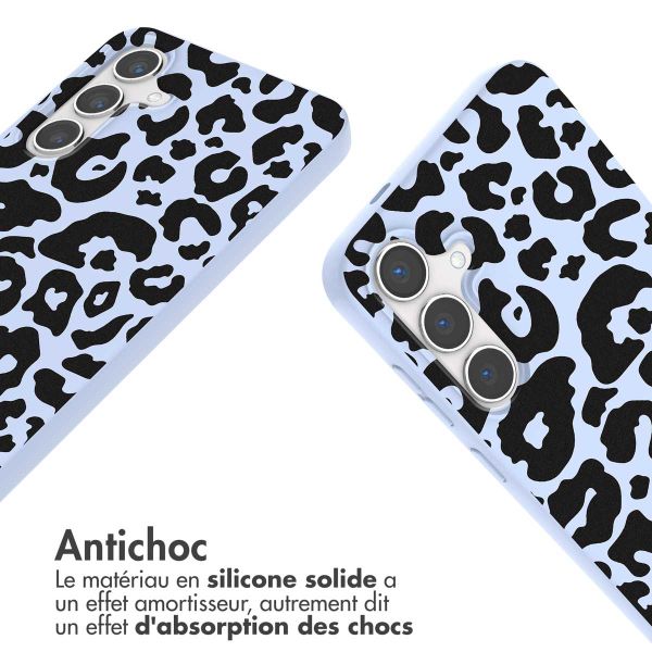 imoshion Coque design en silicone avec cordon Samsung Galaxy S24 - Animal Lila