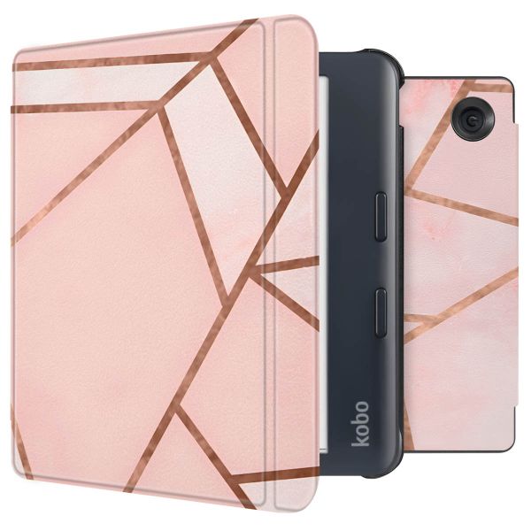 imoshion Design Slim Hard Sleepcover avec support Kobo Libra Colour - Pink Graphic