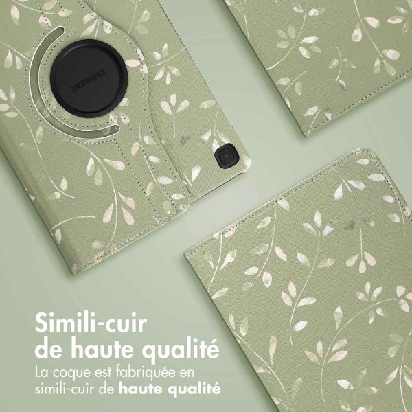 iMoshion Coque tablette Design rotatif à 360° Samsung Galaxy Tab S6 Lite (2020-2024) - Green Flowers