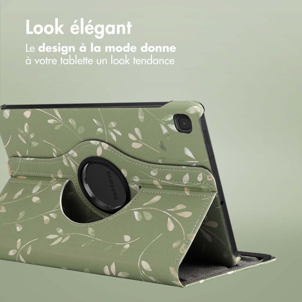 iMoshion Coque tablette Design rotatif à 360° Samsung Galaxy Tab S6 Lite (2020-2024) - Green Flowers