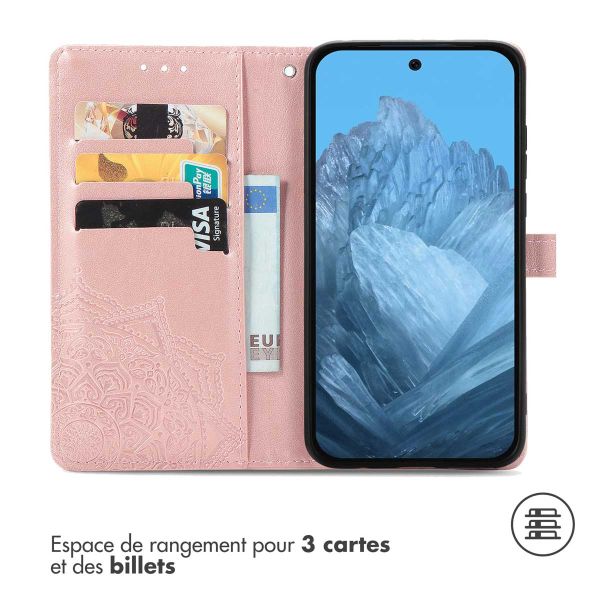 iMoshion Etui de téléphone portefeuille Mandala Google Pixel 9 Pro - Rose Dorée