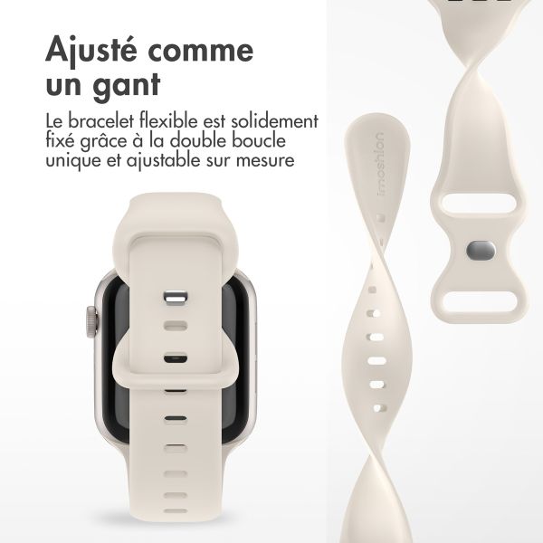 imoshion Bracelet en silicone⁺ Apple Watch Series 1-9 / SE - 38/40/41 mm / Series 10 - 42 mm - Lumière stellaire - Taille S/M