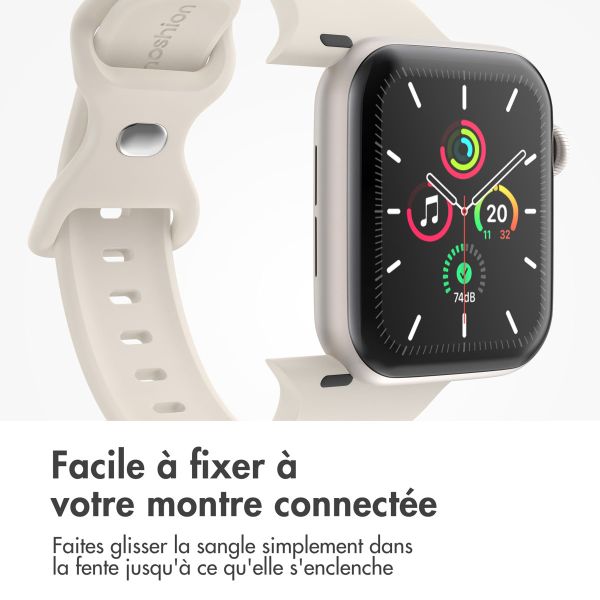 imoshion Bracelet en silicone⁺ Apple Watch Series 1-9 / SE - 38/40/41 mm / Series 10 - 42 mm - Lumière stellaire - Taille S/M