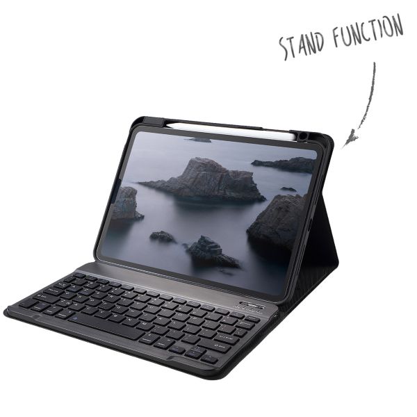 Accezz Étui de tablette portefeuille Bluetooth Clavier AZERTY iPad Pro 11 (2024) M4 - Noir 