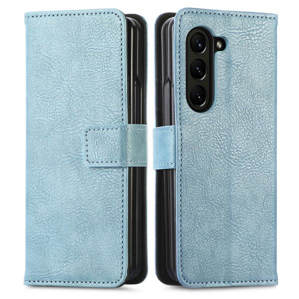 iMoshion Étui de téléphone portefeuille Luxe Samsung Galaxy Z Fold 6 - Bleu clair