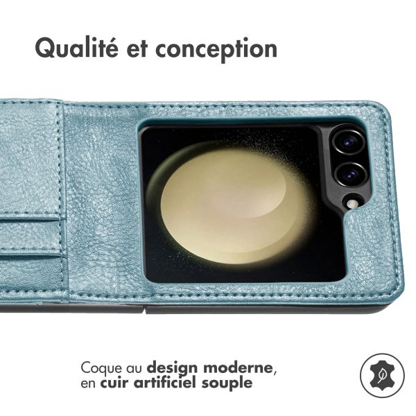 imoshion Étui de téléphone portefeuille Luxe Samsung Galaxy Z Flip 6 - Bleu clair