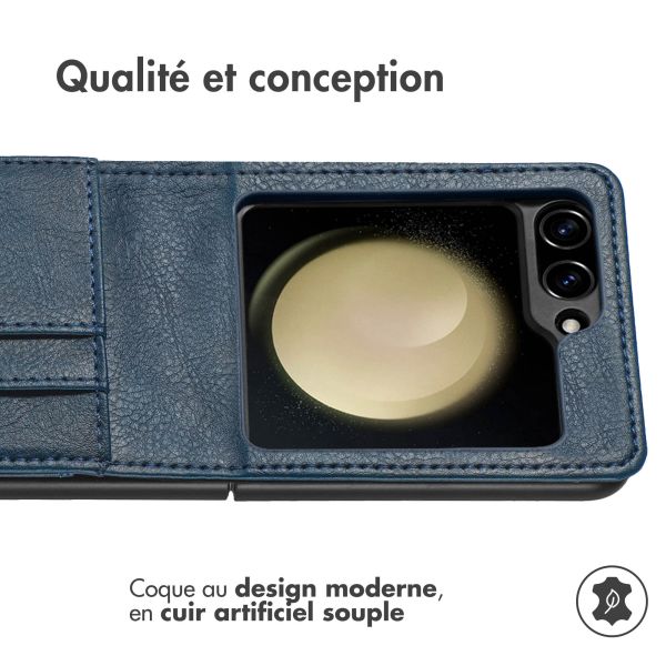 imoshion Étui de téléphone portefeuille Luxe Samsung Galaxy Z Flip 6 - Bleu foncé