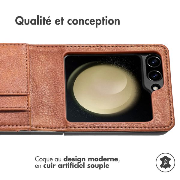 imoshion Étui de téléphone portefeuille Luxe Samsung Galaxy Z Flip 6 - Brun