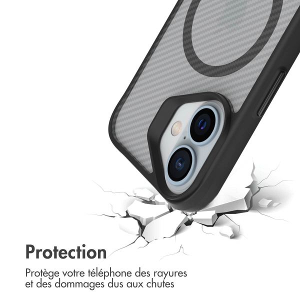 imoshion Rugged Hybrid Carbon Case avec MagSafe iPhone 16 - Noir