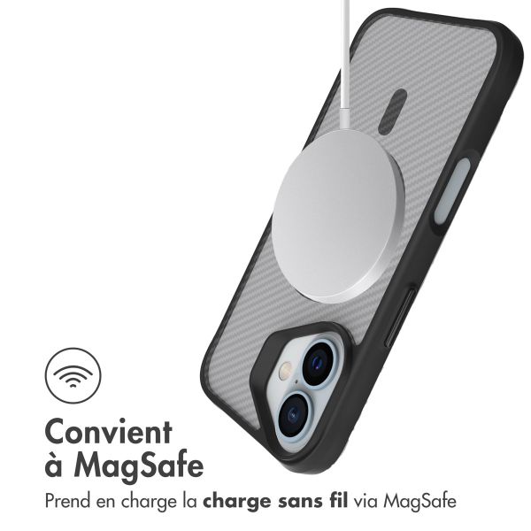 imoshion Rugged Hybrid Carbon Case avec MagSafe iPhone 16 - Noir