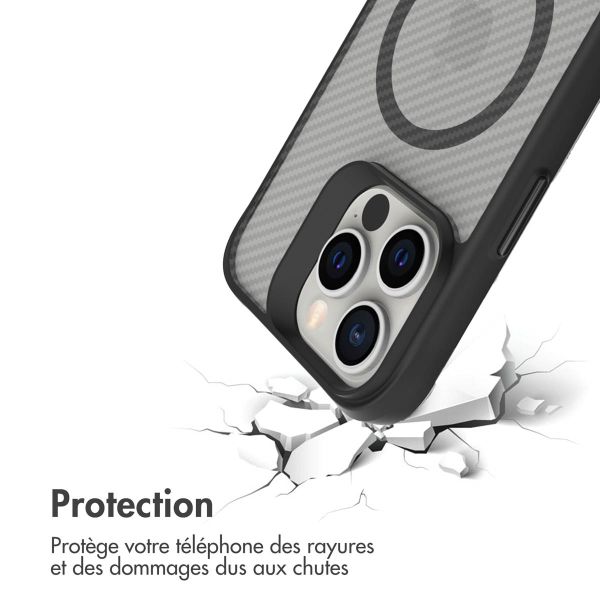 imoshion Rugged Hybrid Carbon Case avec MagSafe iPhone 16 Pro - Noir