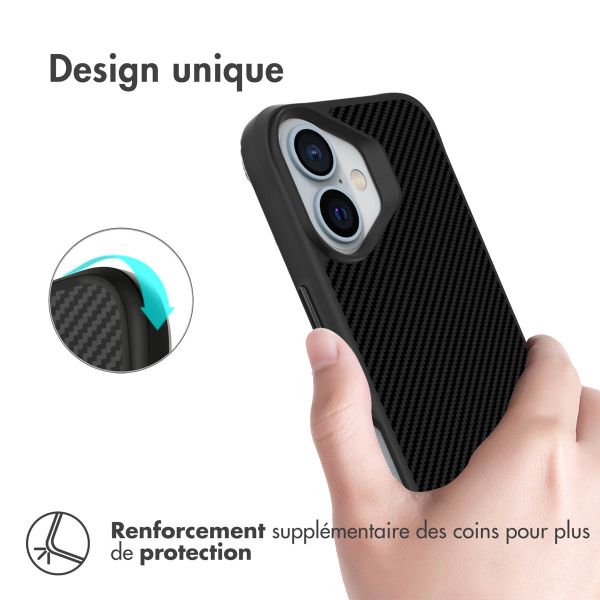 imoshion Coque Rugged Hybrid Carbon iPhone 16 Plus - Noir