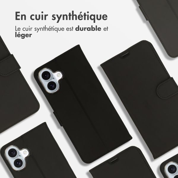 Accezz Étui de téléphone portefeuille Wallet iPhone 16 - Noir