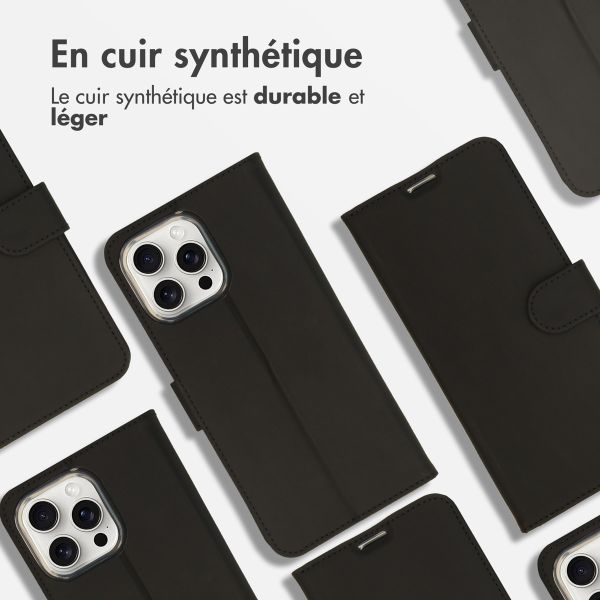 Accezz Étui de téléphone portefeuille Wallet iPhone 16 Pro - Noir