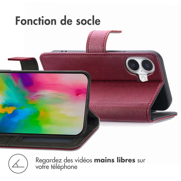 imoshion Étui de téléphone portefeuille Luxe iPhone 16 - Bordeaux