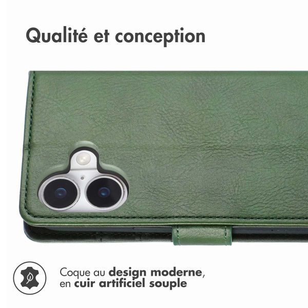 imoshion Étui de téléphone portefeuille Luxe iPhone 16 - Vert