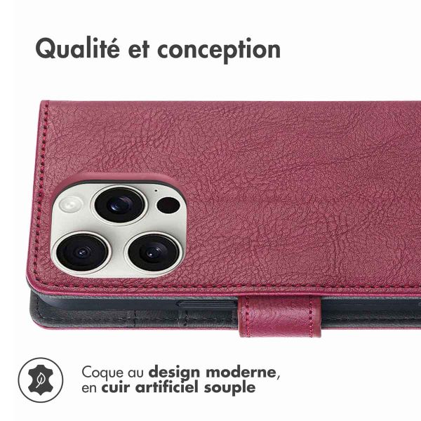 imoshion Étui de téléphone portefeuille Luxe iPhone 16 Pro - Bordeaux