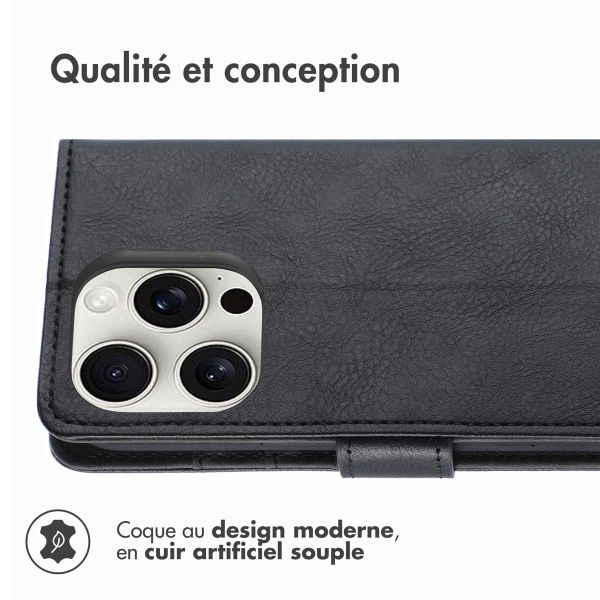 imoshion Étui de téléphone portefeuille Luxe iPhone 16 Pro - Noir