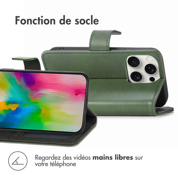 imoshion Étui de téléphone portefeuille Luxe iPhone 16 Pro Max - Vert