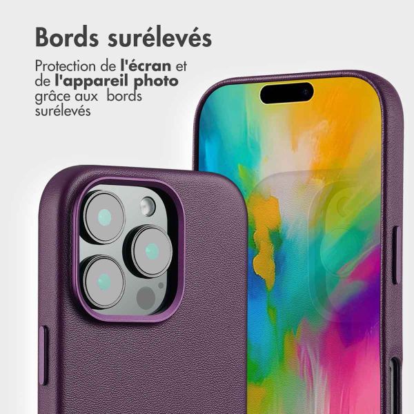 Accezz Étui de téléphone portefeuille en cuir 2-en-1 avec MagSafe iPhone 16 Pro Max - Heath Purple