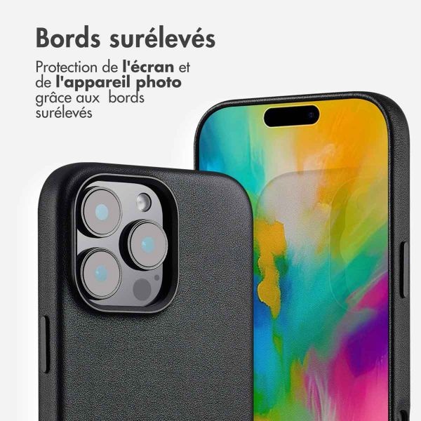 Accezz Coque arrière en cuir avec MagSafe iPhone 16 Pro Max - Onyx Black