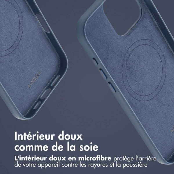 Accezz Coque arrière en cuir avec MagSafe iPhone 16 Pro Max - Nightfall Blue