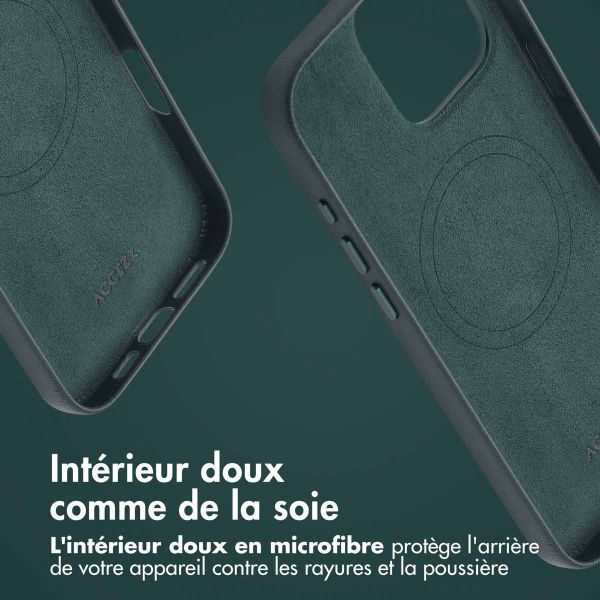 Accezz Coque arrière en cuir avec MagSafe iPhone 16 Pro Max - Cedar Green