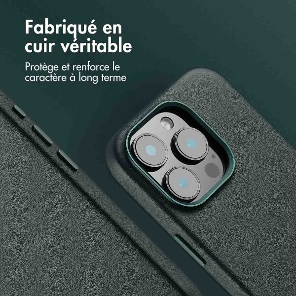 Accezz Coque arrière en cuir avec MagSafe iPhone 16 Pro - Cedar Green