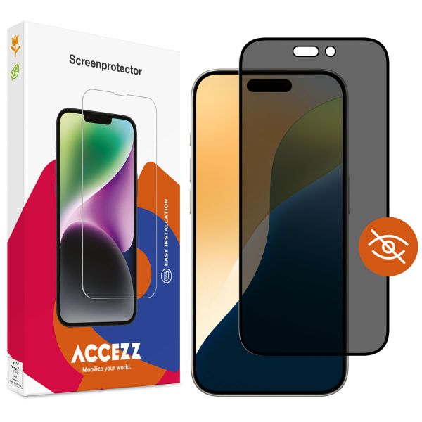 Accezz Protection d'écran en verre trempé Privacy iPhone 16 Pro