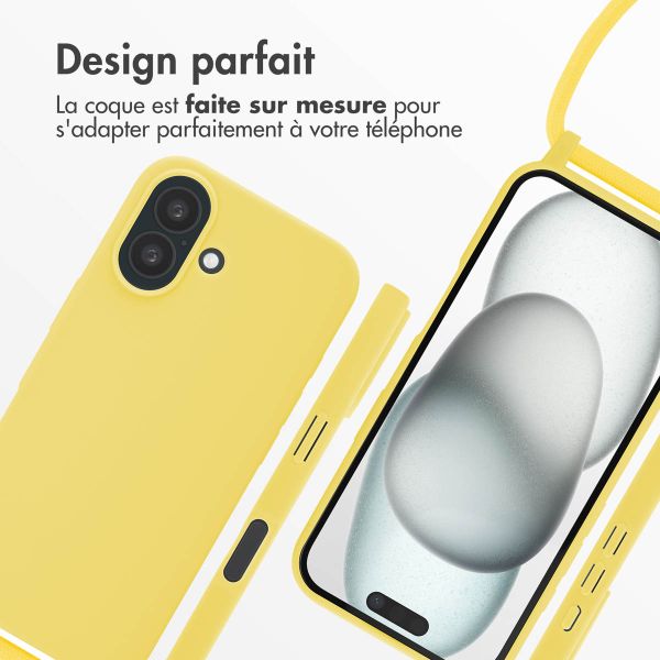 imoshion Coque en silicone avec cordon iPhone 16 - Jaune