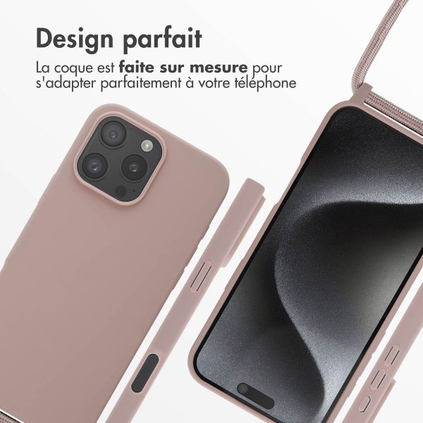 imoshion Coque en silicone avec cordon iPhone 16 Pro Max - Sand Pink