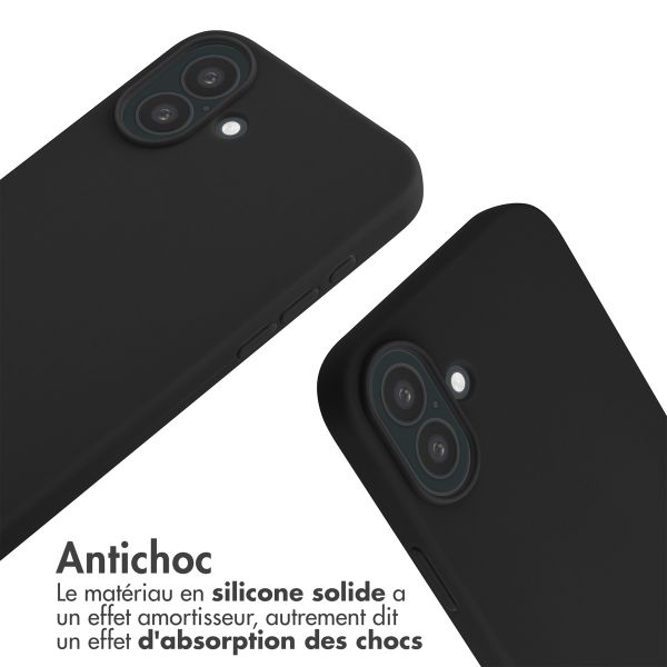 imoshion Coque en silicone avec cordon iPhone 16 Plus - Noir