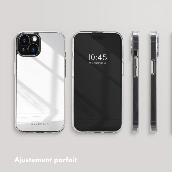 Selencia Coque Mirror iPhone 15 - Coque avec miroir - Argent