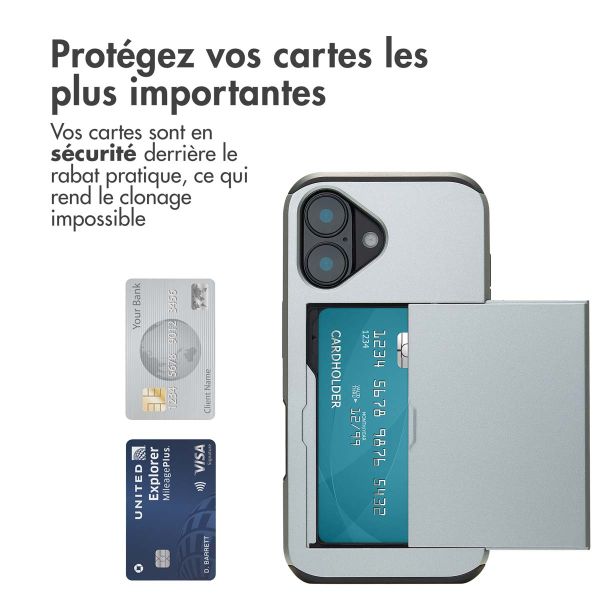 imoshion Coque arrière avec porte-cartes iPhone 16 - Gris