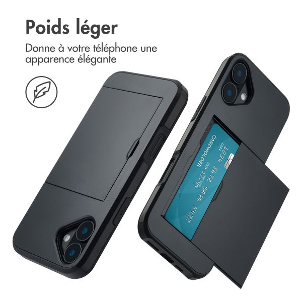 imoshion Coque arrière avec porte-cartes iPhone 16 Plus - Noir