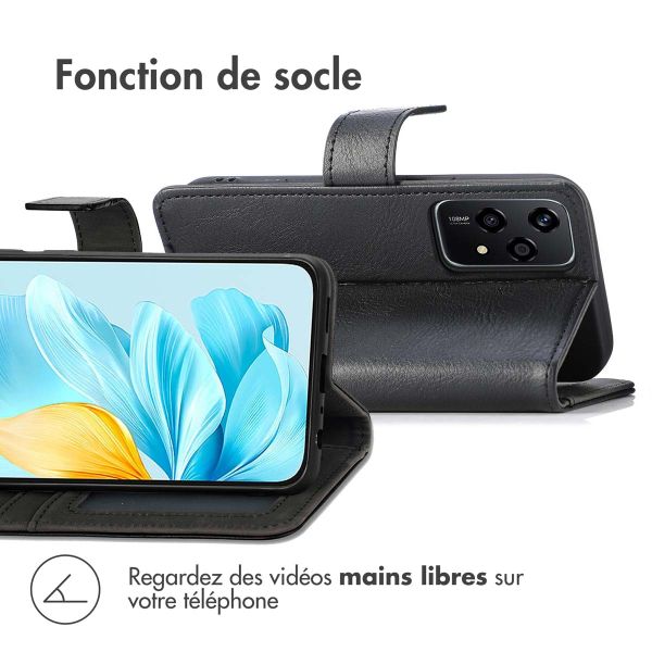 imoshion Étui de téléphone portefeuille Luxe Honor 200 Lite - Noir