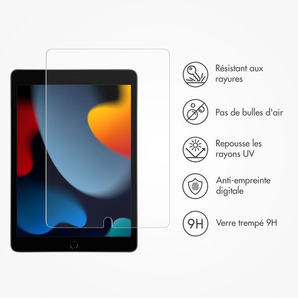 Accezz Protection d'écran en verre trempé avec applicateur iPad 9 (2021) 10.2 pouces / iPad 8 (2020) 10.2 pouces / iPad 7 (2019) 10.2 pouces