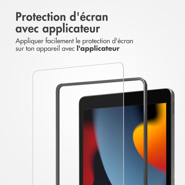 Accezz Protection d'écran en verre trempé avec applicateur iPad 9 (2021) 10.2 pouces / iPad 8 (2020) 10.2 pouces / iPad 7 (2019) 10.2 pouces