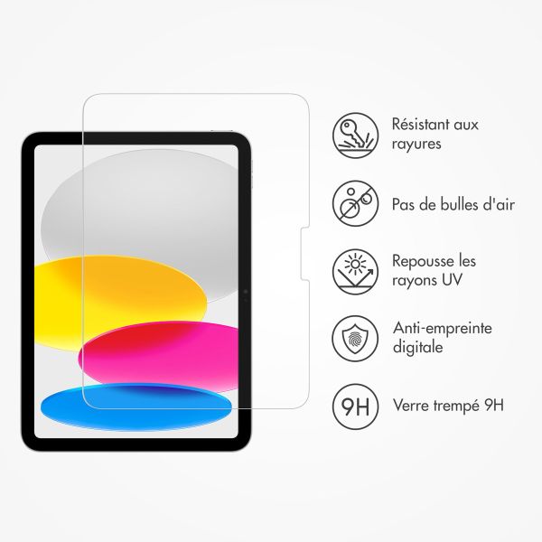 Accezz Protection d'écran en verre trempé avec applicateur iPad 10 (2022) 10.9 inch